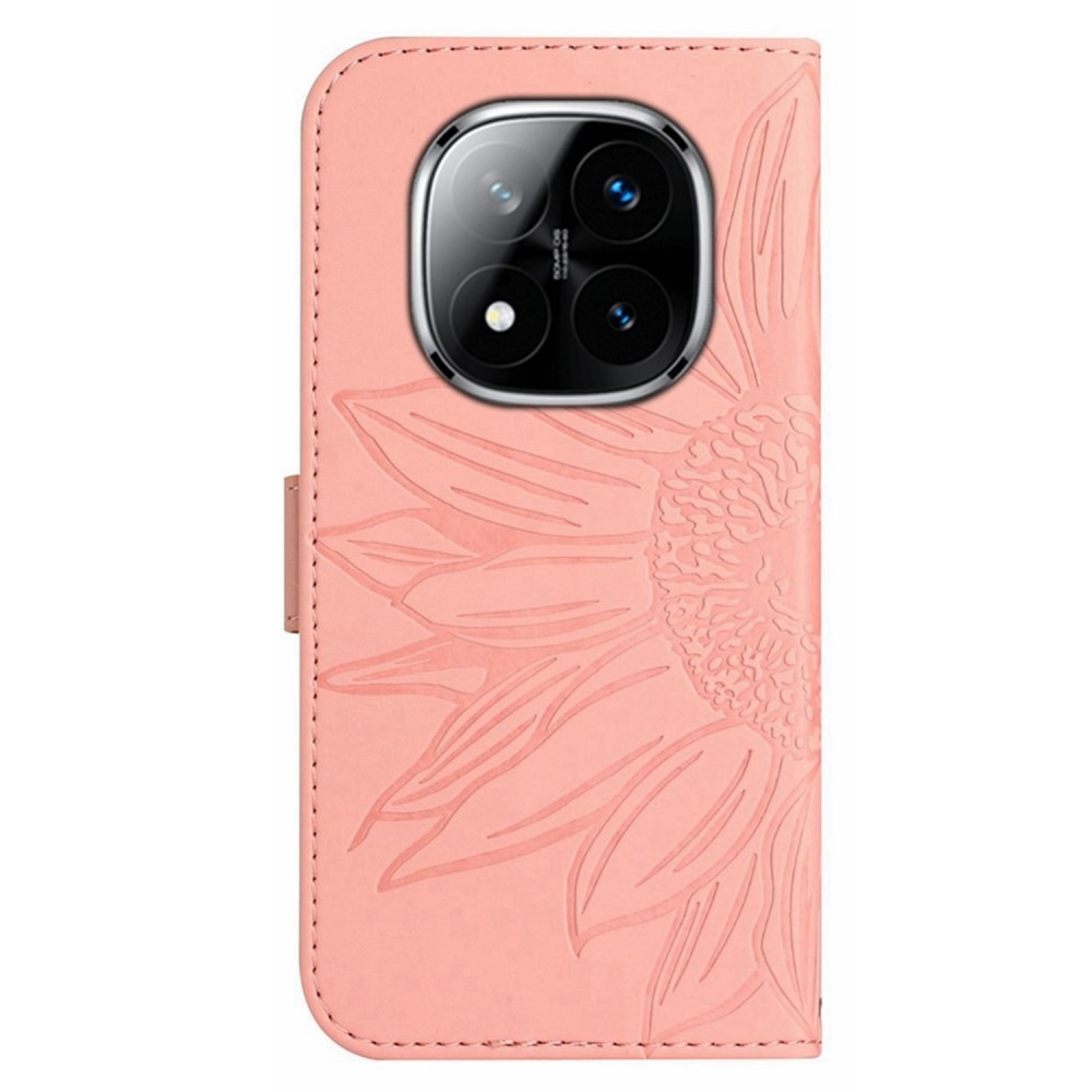 Sunflowers knížkové pouzdro na Xiaomi Redmi Note 14 Pro - růžové