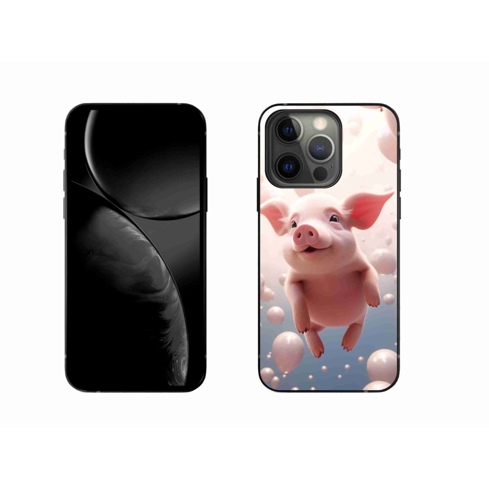 Gelový kryt mmCase na iPhone 13 Pro - prasátko s balónky