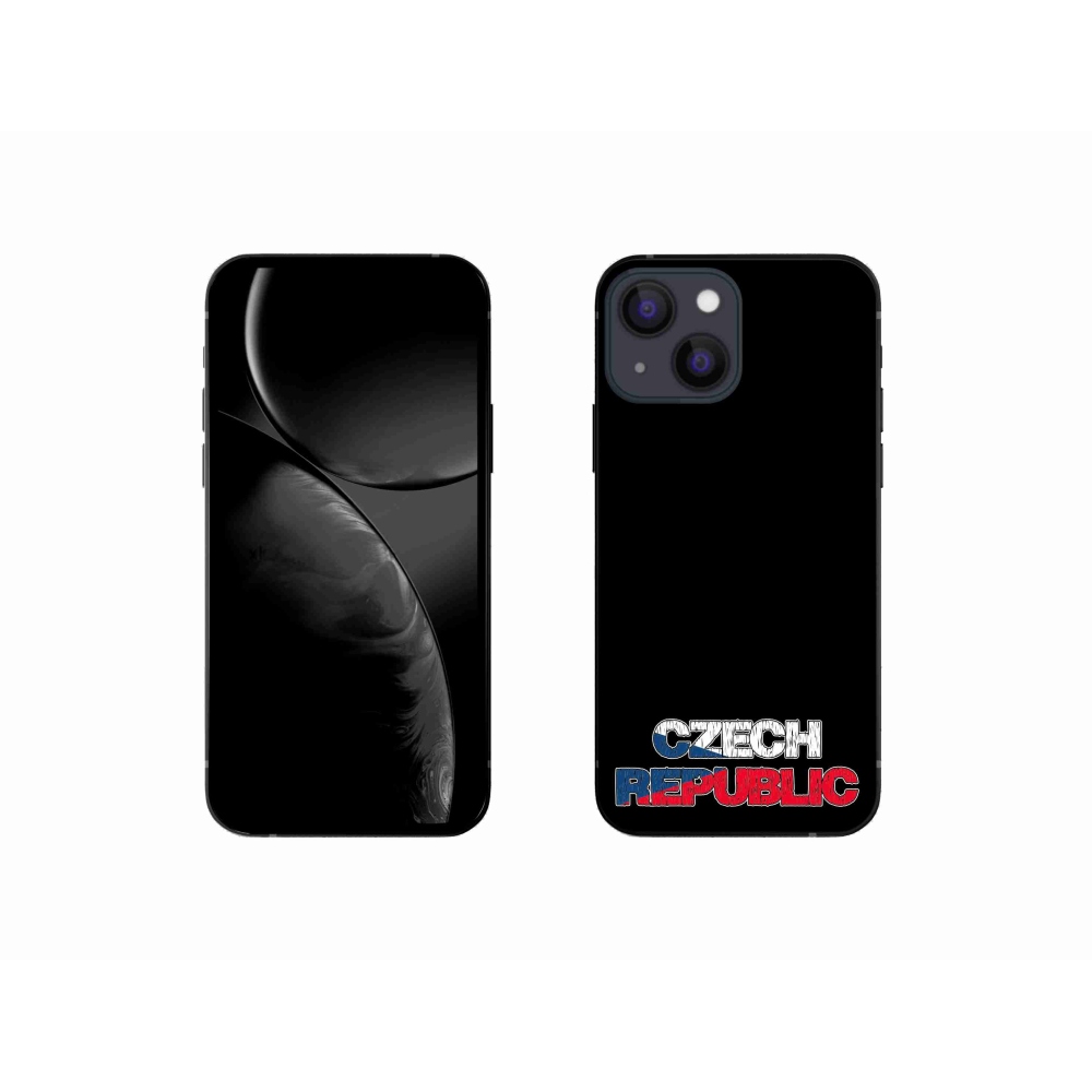 Gelový kryt mmCase na iPhone 13 mini 5.4 - Czech Republic černé pozadí