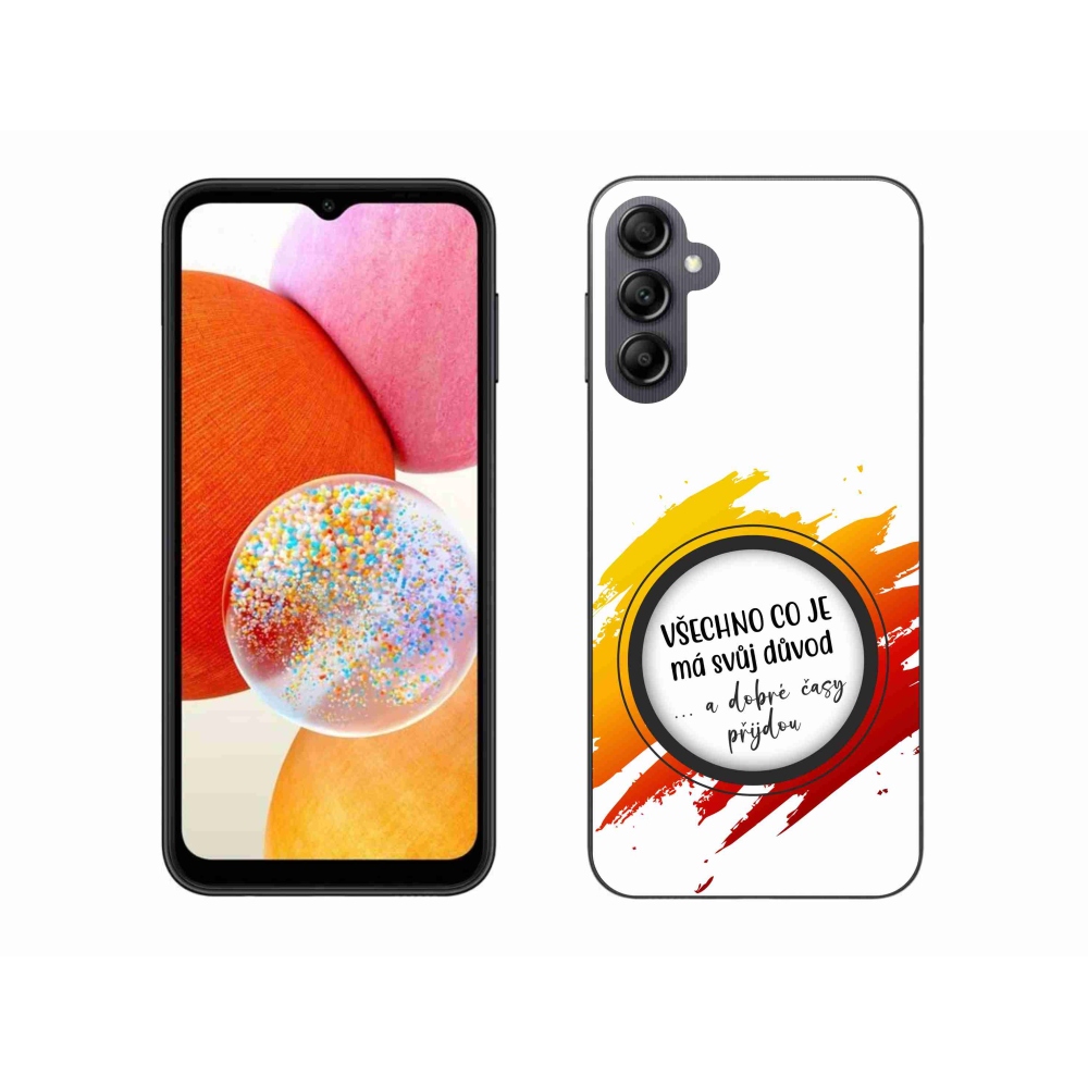 Gelový kryt mmCase na Samsung Galaxy A14 4G/5G - citát 3 bílé pozadí