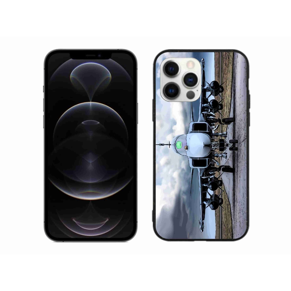 Gelový kryt mmCase na iPhone 12 Pro Max - vojenské letadlo