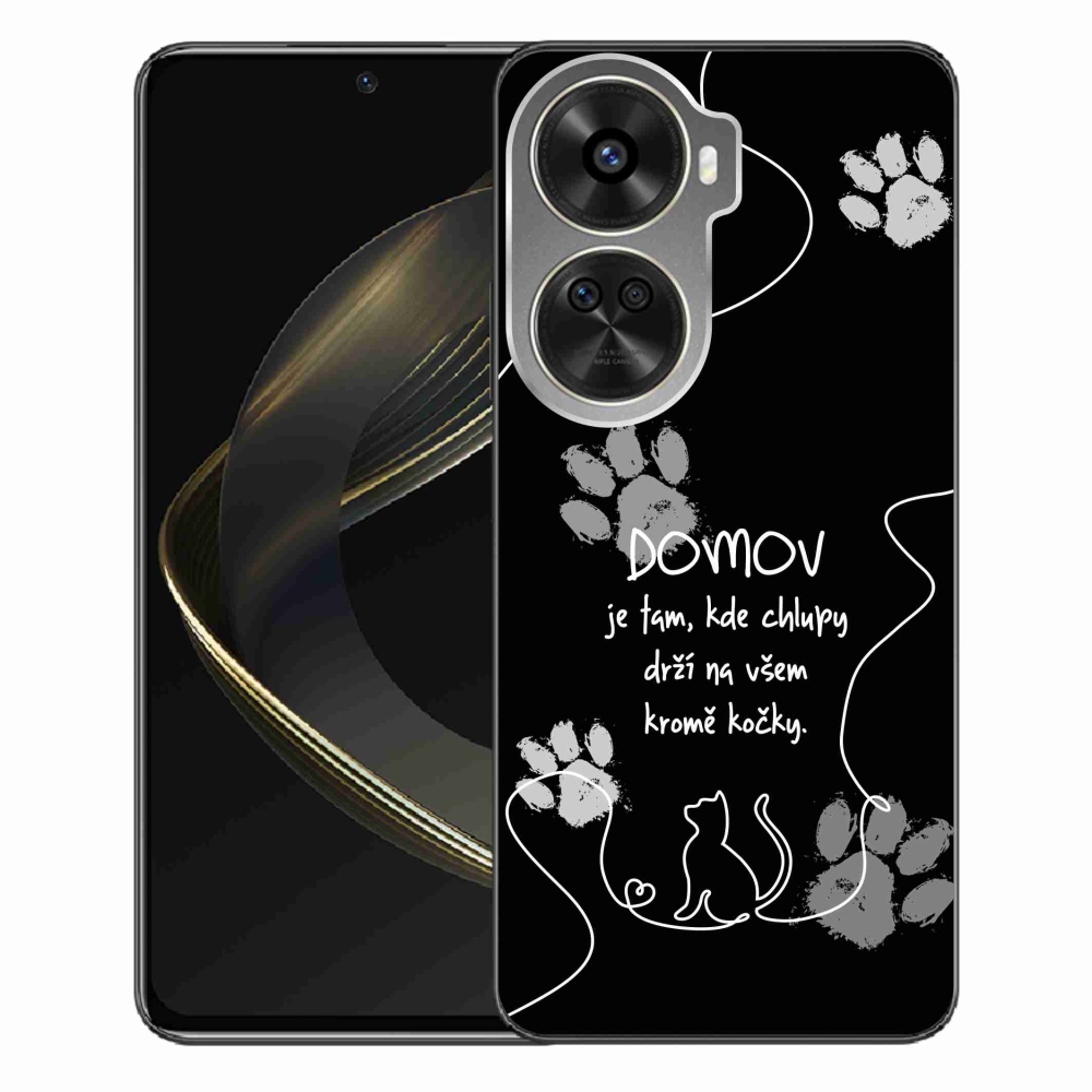 Gelový kryt mmCase na Huawei Nova 12 SE - kočičí motiv černé pozadí