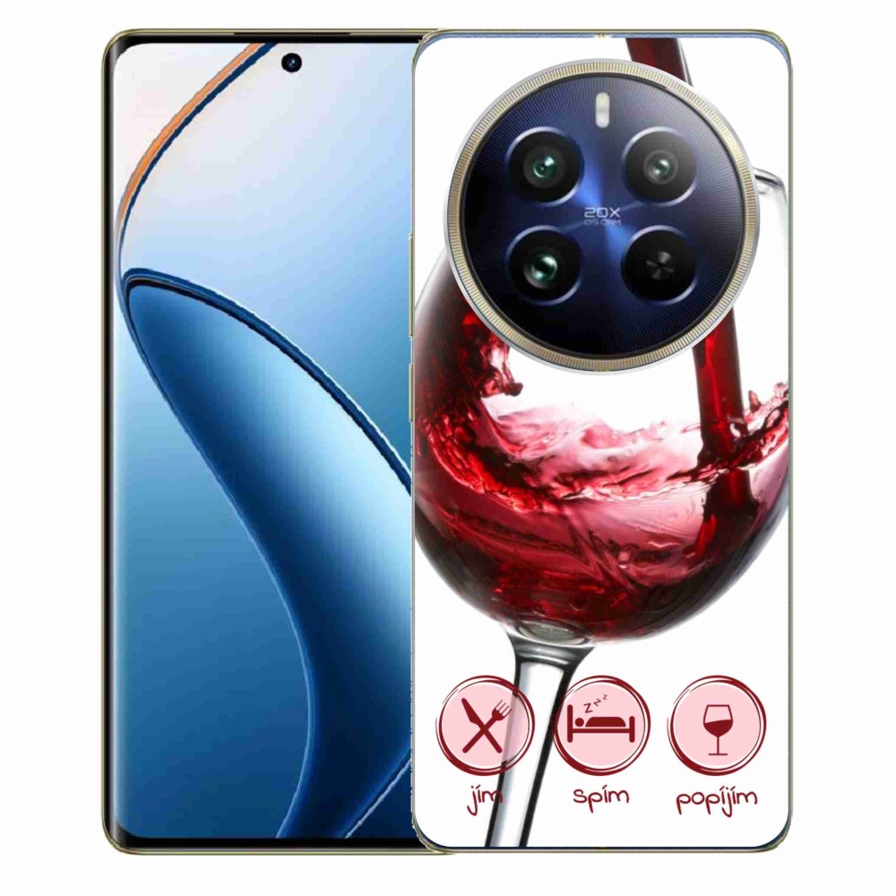 Gelový obal mmCase na Realme 12 Pro 5G/12 Pro+ 5G - sklenička vína červené