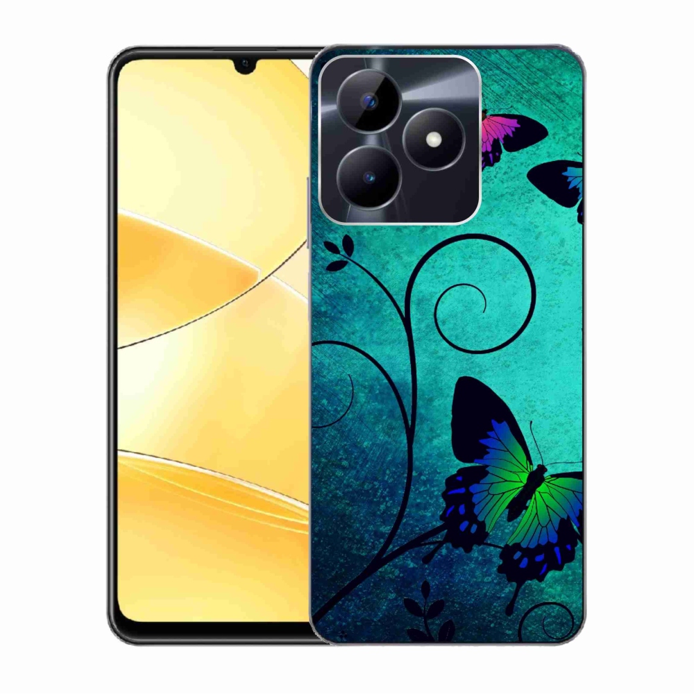 Gelový kryt mmCase na Realme C51/C53 - barevní motýli
