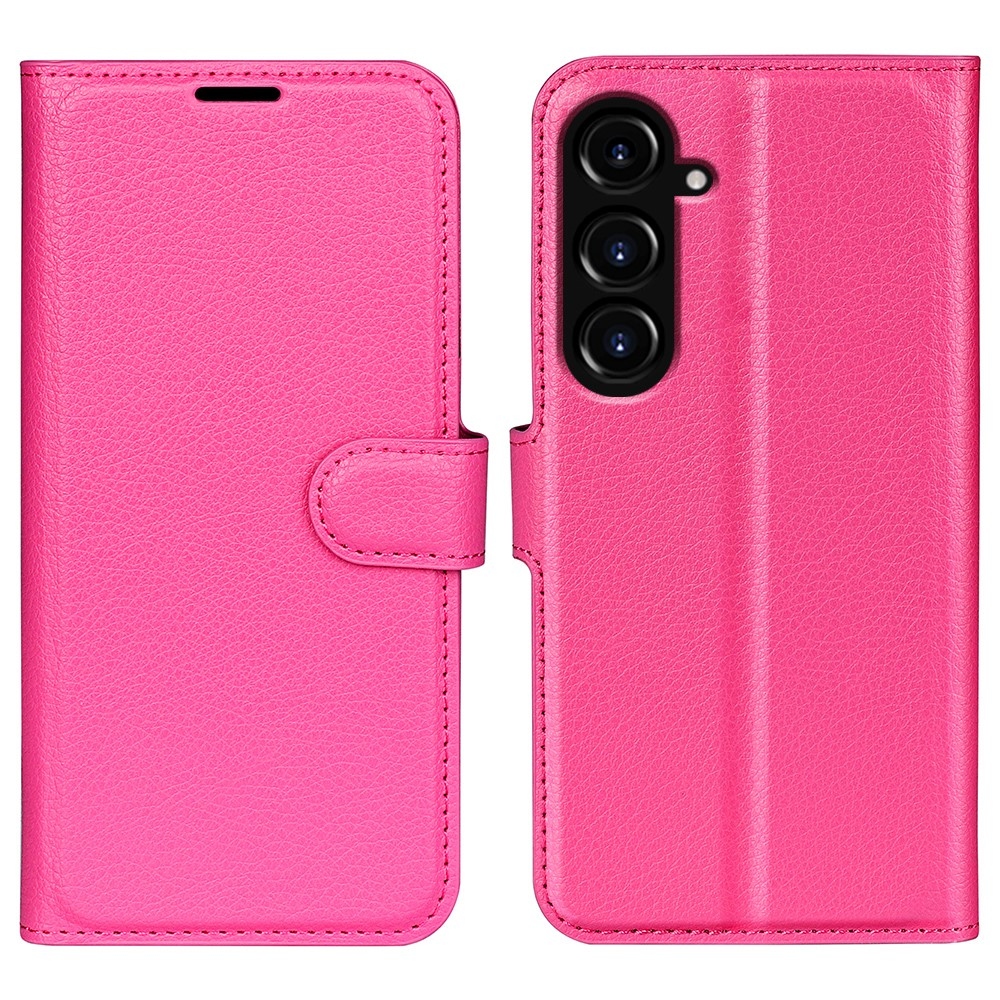 Litchi knížkové pouzdro na Samsung Galaxy S23 FE - rose