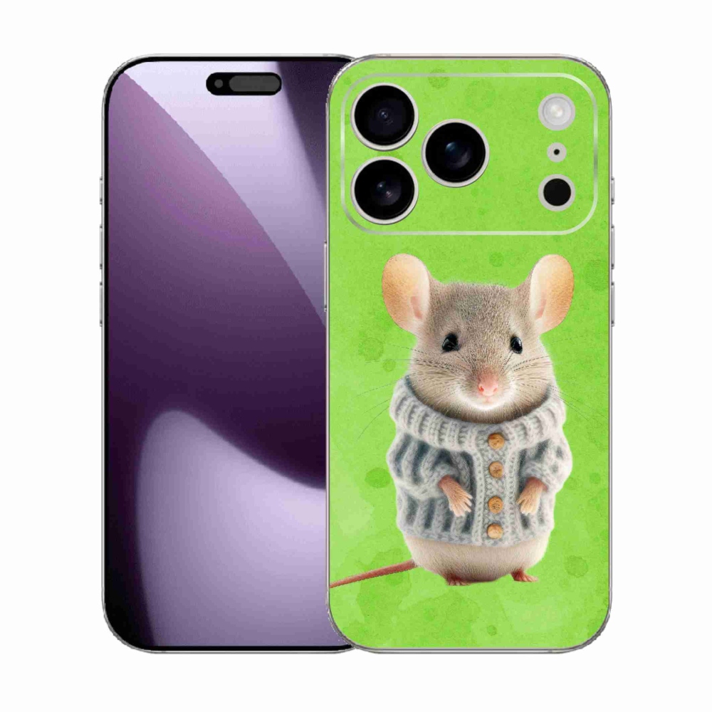 Gelový kryt mmCase na iPhone 17 Pro - myška ve svetru