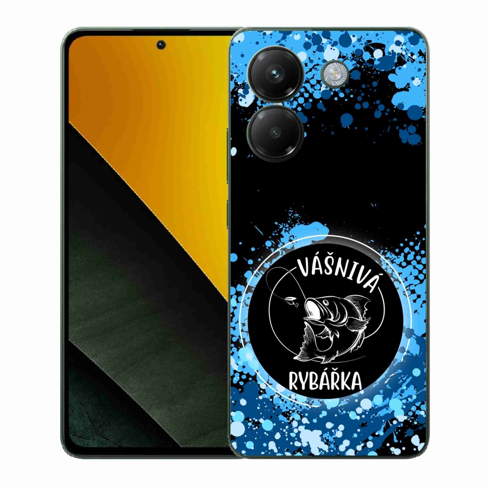 Gelový kryt mmCase na Xiaomi Poco M7 Pro 5G - vášnivá rybářka černé pozadí