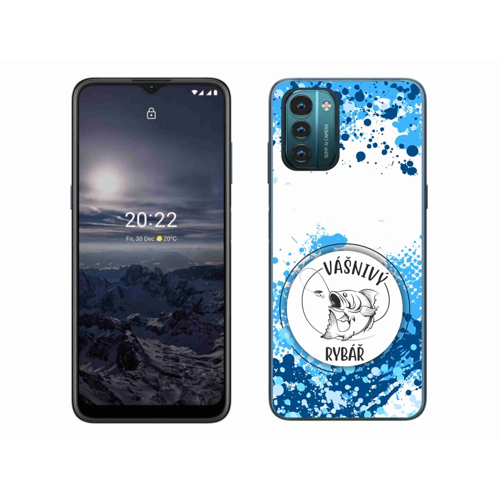 Gelový kryt mmCase na Nokia G11/G21 - vášnivý rybář bílé pozadí