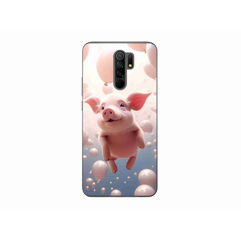 Gelový kryt mmCase na Xiaomi Redmi 9 - prasátko s balónky