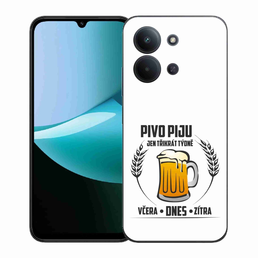 Gelový kryt mmCase na Xiaomi Redmi 15C 4G (171mm)/Poco C85 4G (171mm) - pivní motiv bílé pozadí