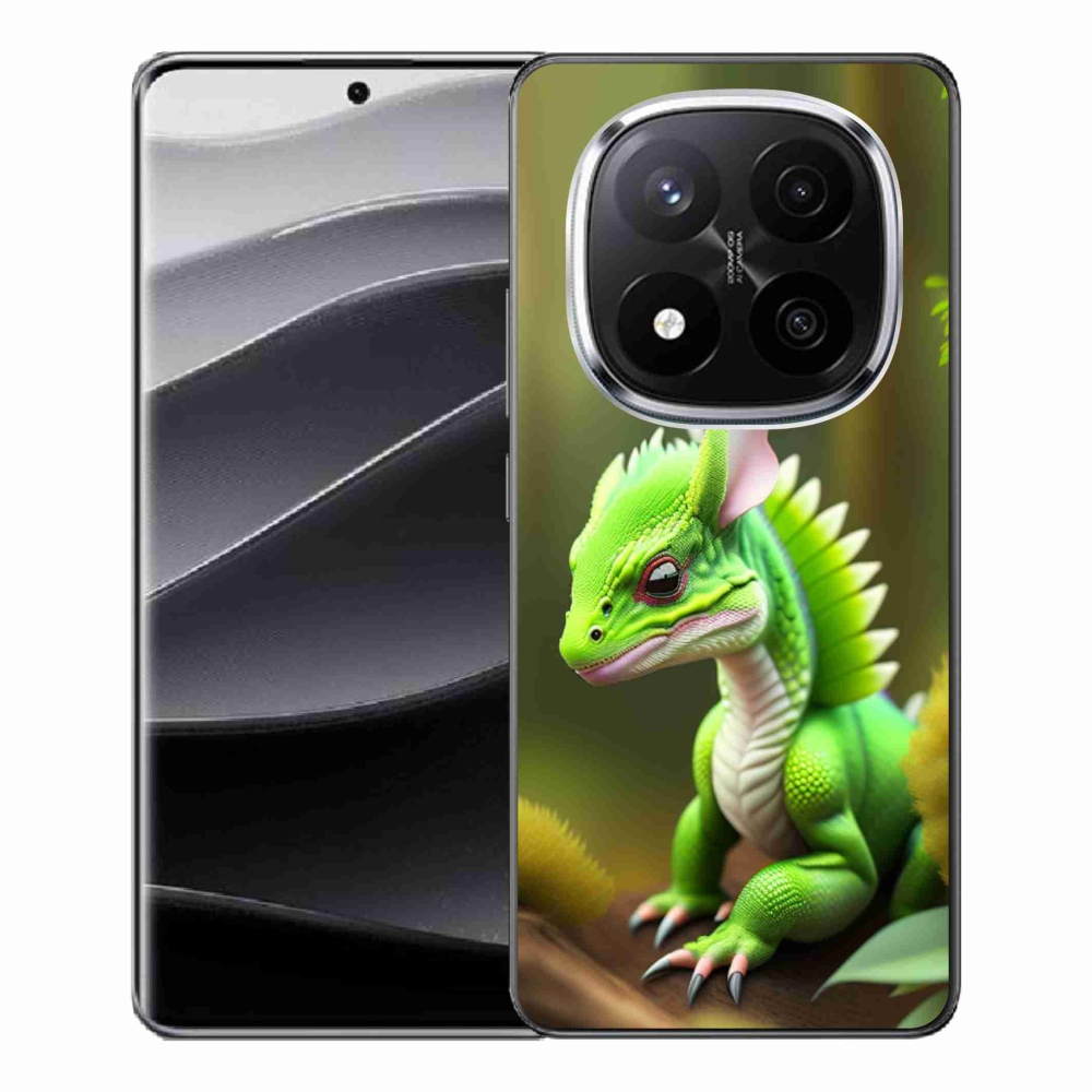 Gelový kryt mmCase na Xiaomi Redmi Note 14 Pro+ 5G - zelený dráček