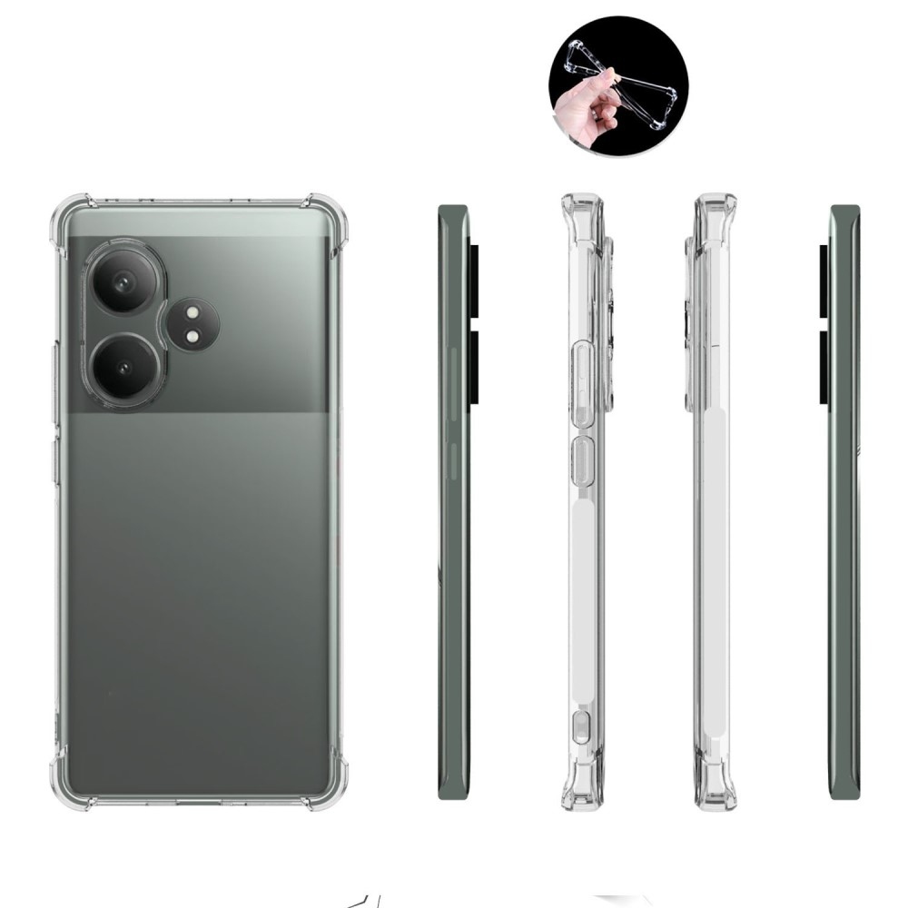 Gelový obal s vyztuženými rohy na Realme GT 6 5G/GT 6T 5G - průhledný