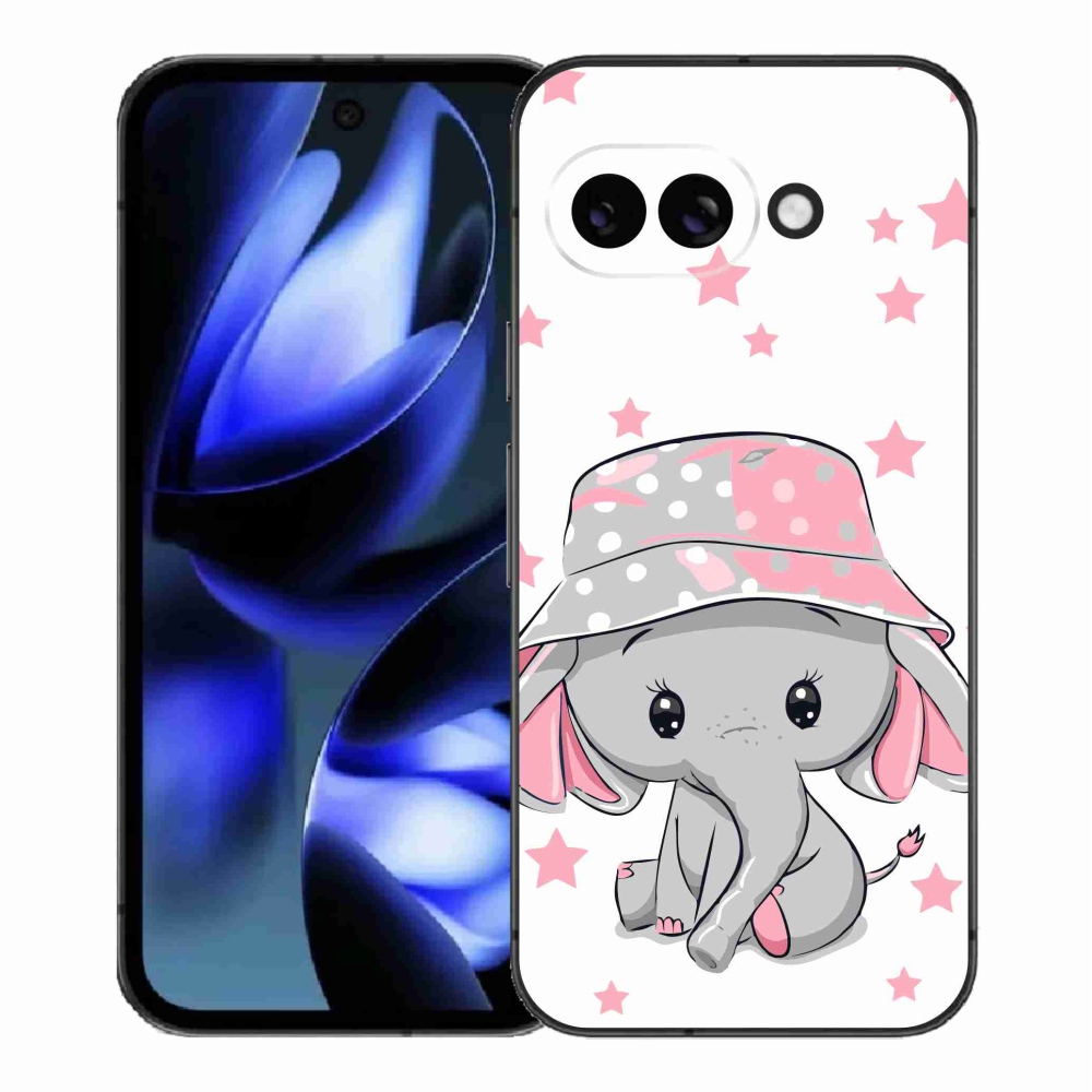 Gelový kryt mmCase na Google Pixel 9a - růžový slon