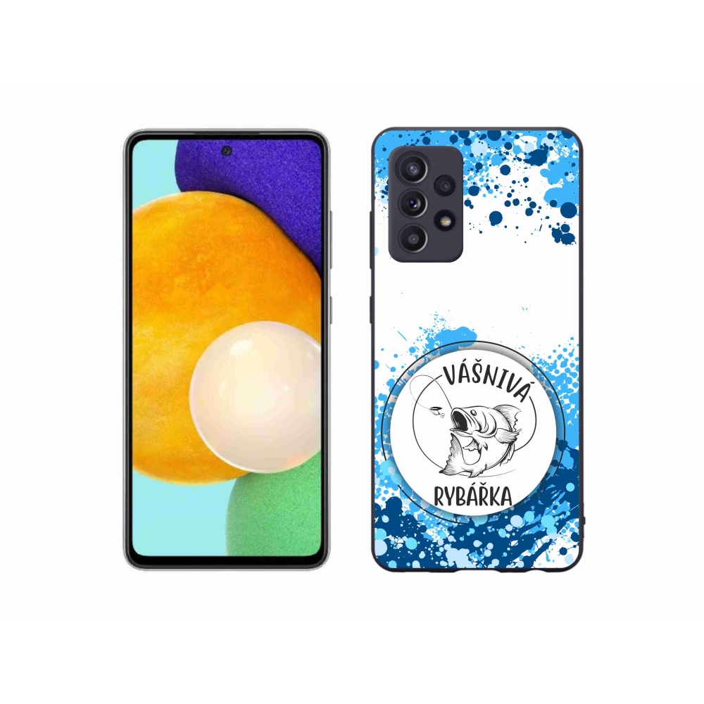 Gelový kryt mmCase na Samsung Galaxy A52s 5G - vášnivá rybářka bílé pozadí