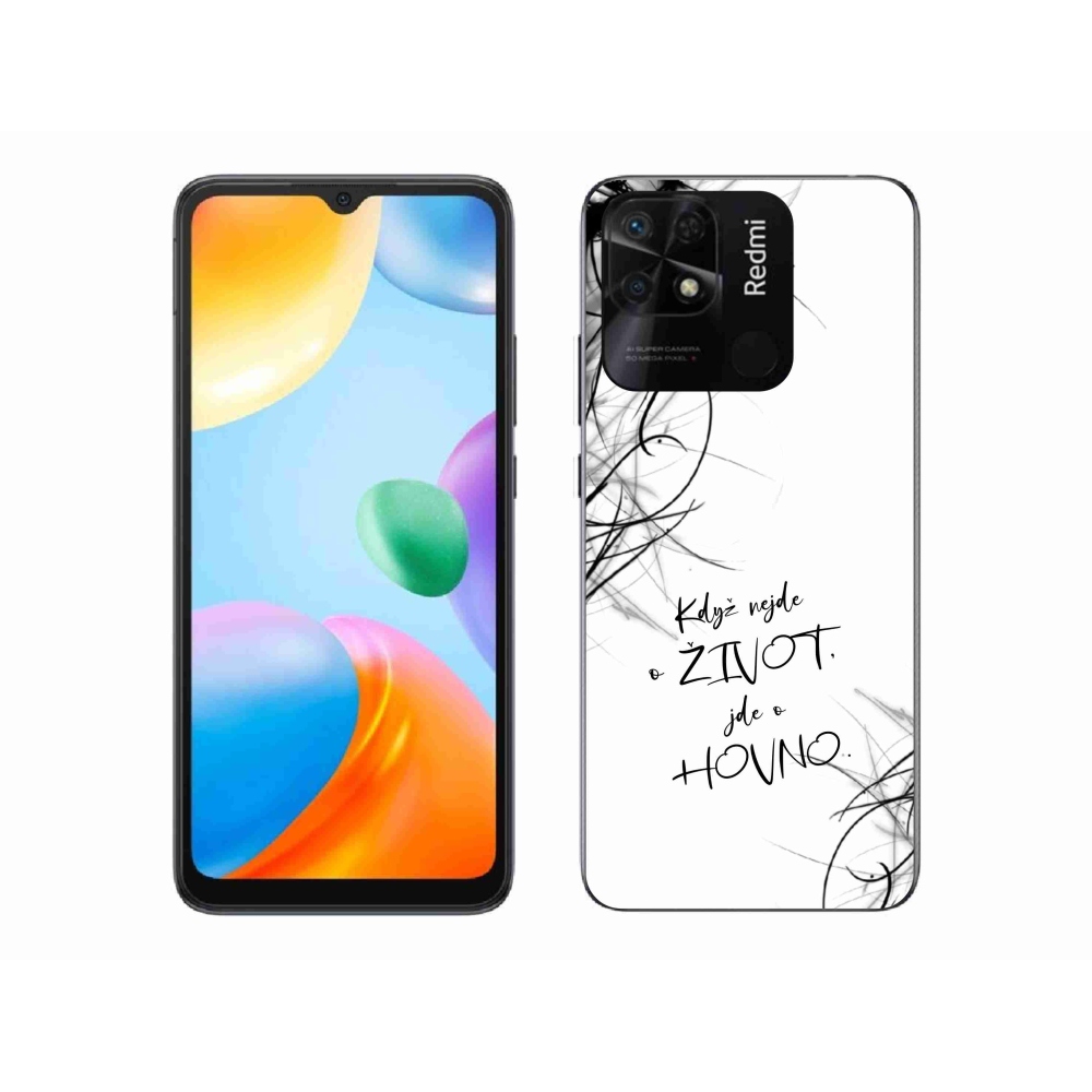 Gelový kryt mmCase na Xiaomi Redmi 10C - vtipný text 16 bílé pozadí