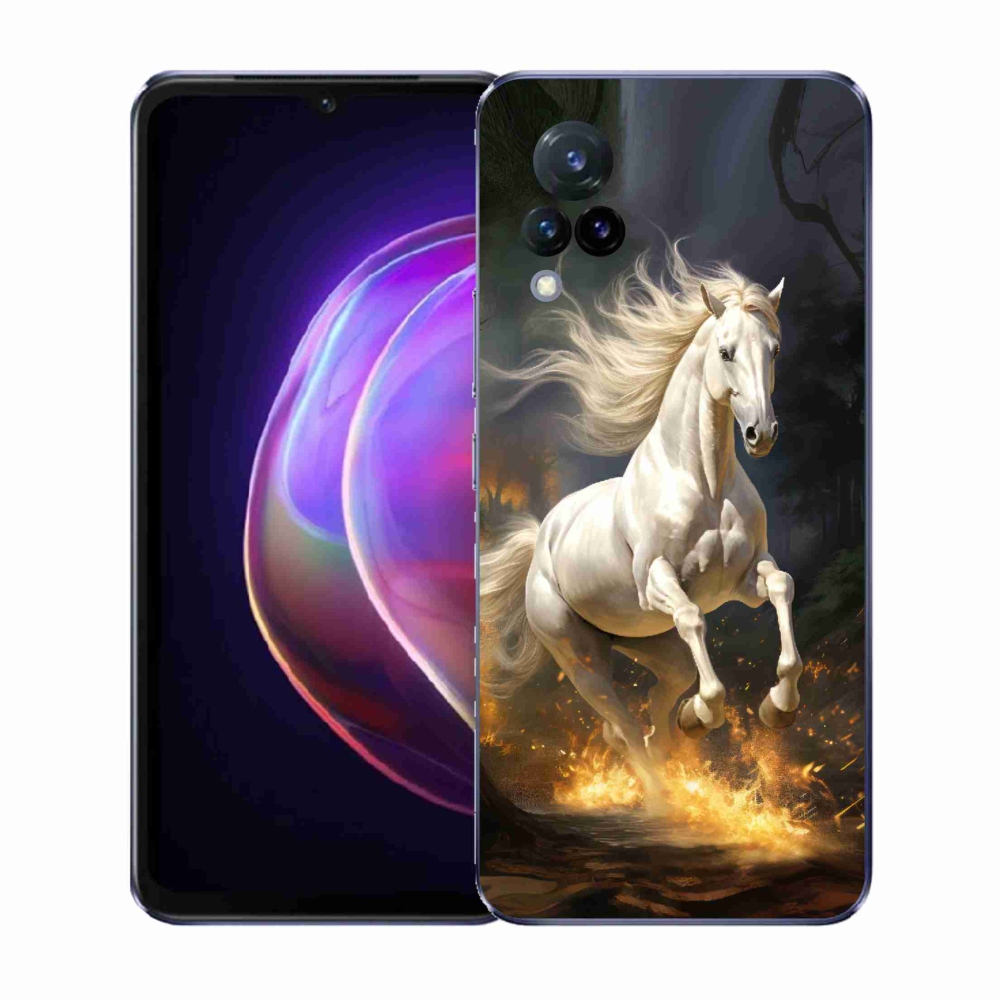 Gelový kryt mmCase na Vivo V21 4G/5G - bílý kůň 2