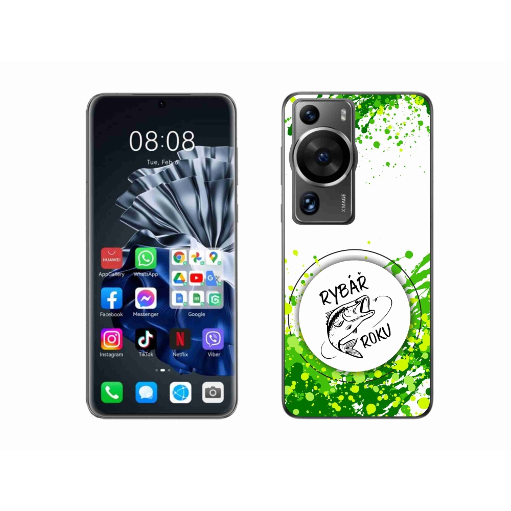 Gelový kryt mmCase na Huawei P60 Pro - rybář roku bílé pozadí