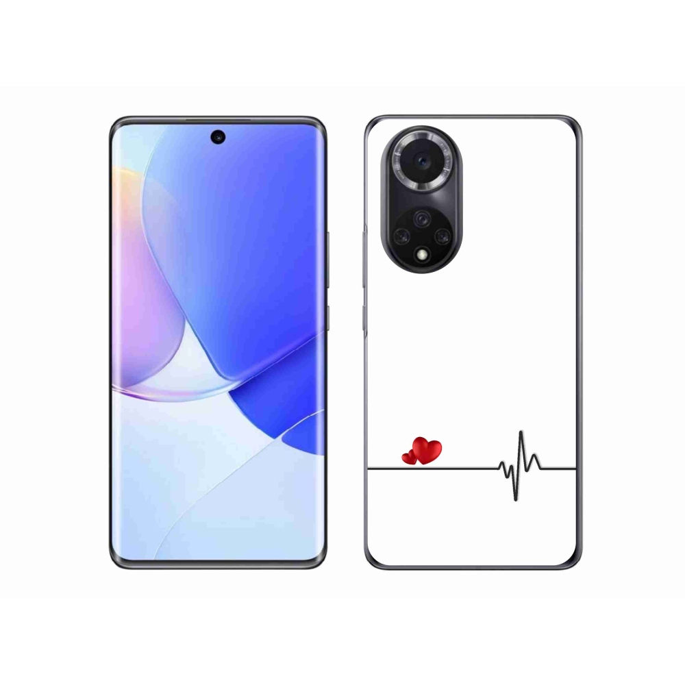 Gelový kryt mmCase na Huawei Nova 9 - srdce a tep bílé pozadí
