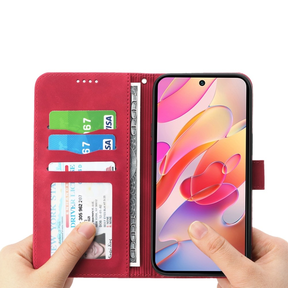 DIERFENG knížkové pouzdro na Xiaomi Redmi Note 14 - červené