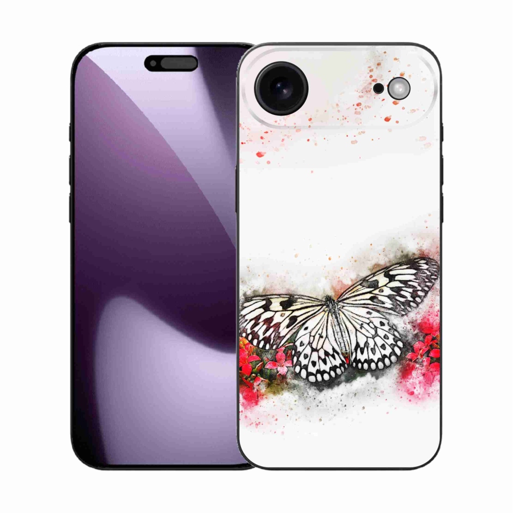 Gelový kryt mmCase na iPhone 17 Air - černobílý motýl