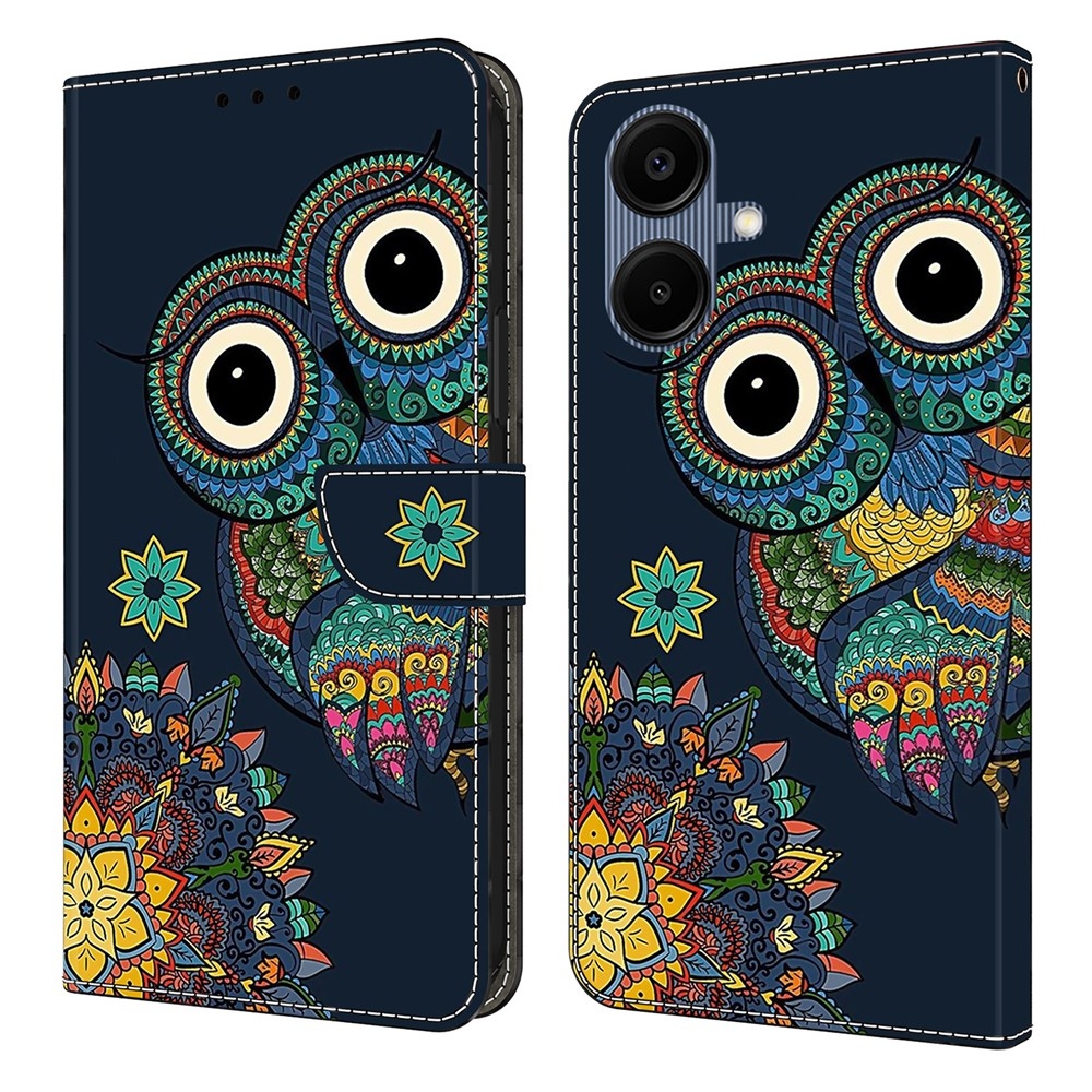 Smooth knížkové pouzdro na Samsung Galaxy A07 4G - sova a mandala