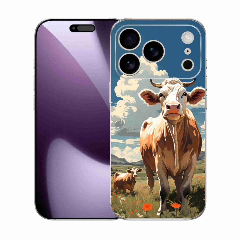 Gelový kryt mmCase na iPhone 17 Pro - krávy na louce