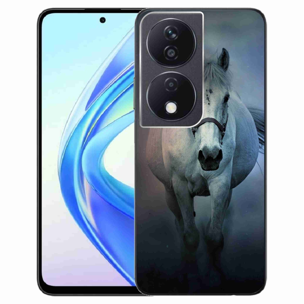 Gelový obal mmCase na Honor X7b/Honor 90 Smart - běžící bílý kůň