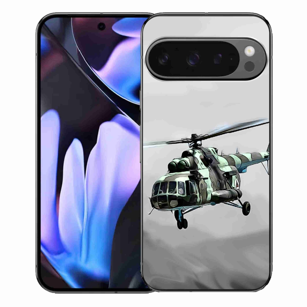 Gelový kryt mmCase na Google Pixel 9 Pro XL - vojenský vrtulník