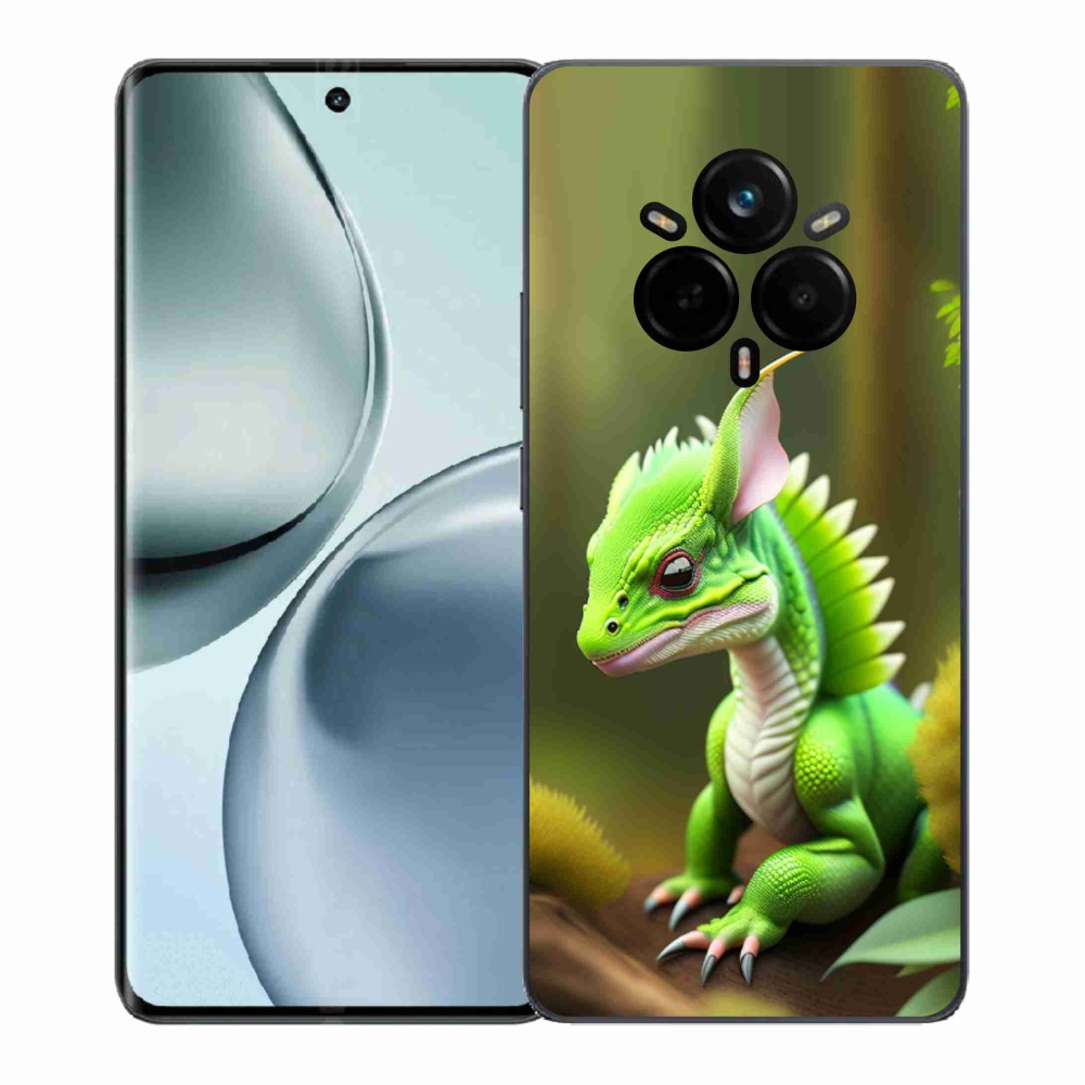 Gelový kryt mmCase na Realme 14 Pro+ 5G - zelený dráček