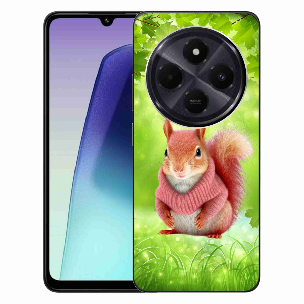Gelový kryt mmCase na Xiaomi Redmi 14C/Poco C75 - veverka ve svetru