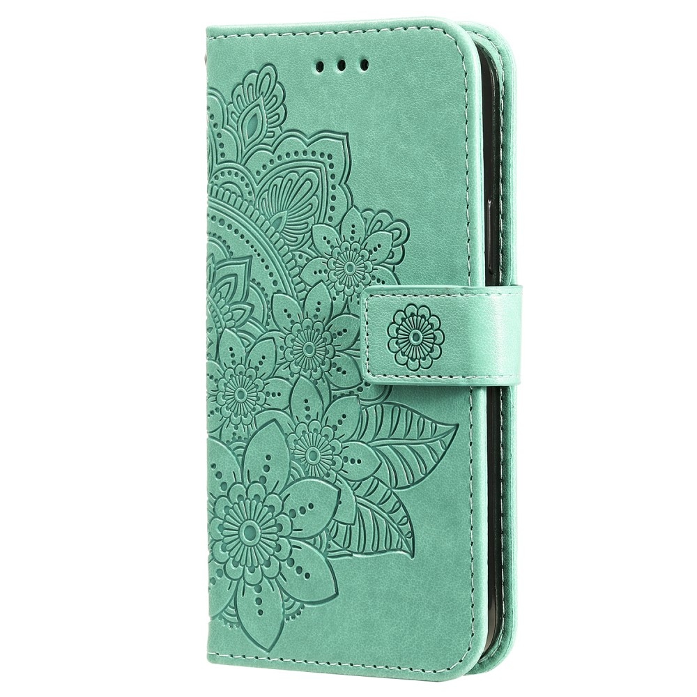 Mandala knížkové pouzdro na Xiaomi Redmi Note 13 Pro+ 5G - modrozelené