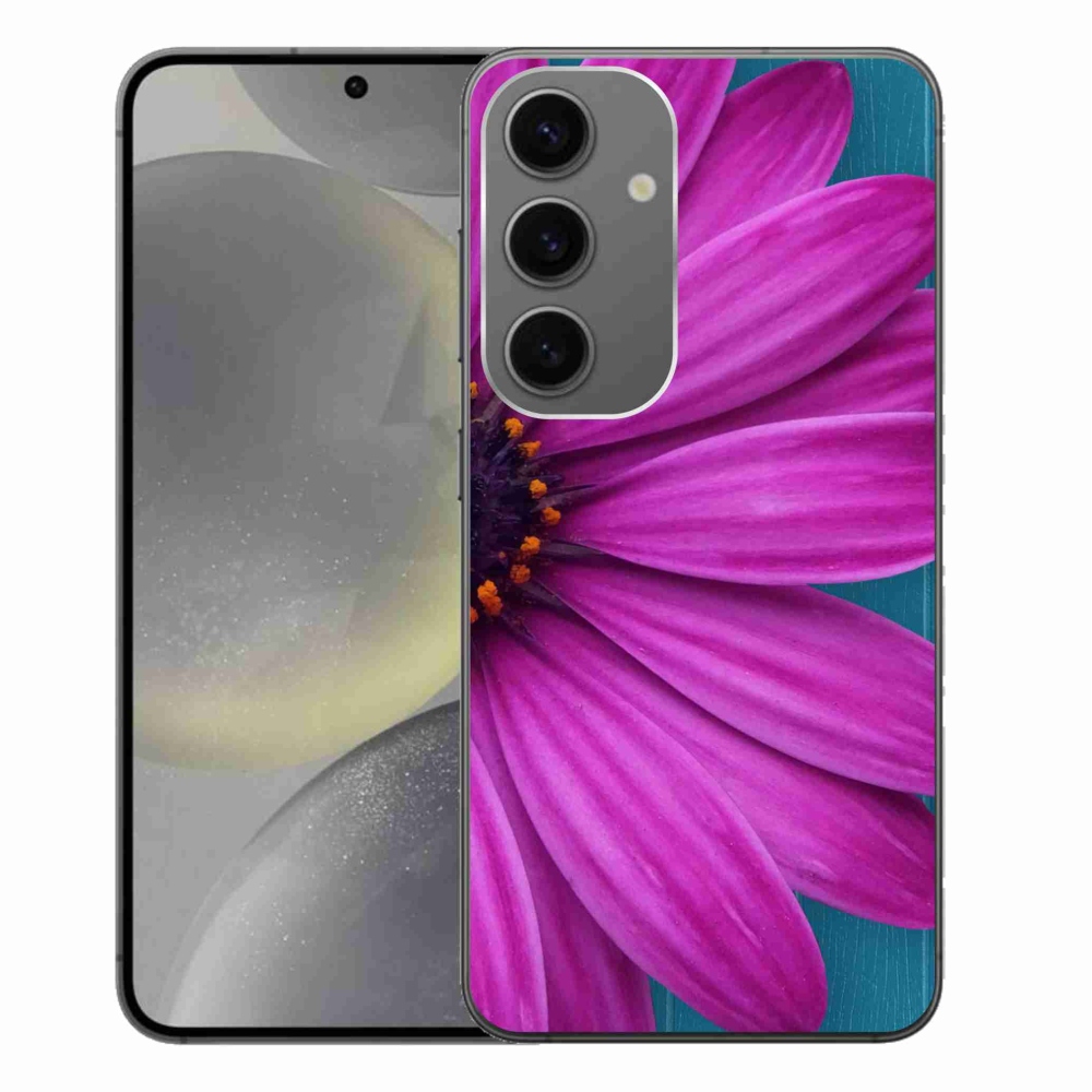 Gelový obal mmCase na Samsung Galaxy S24+ - fialová kopretina