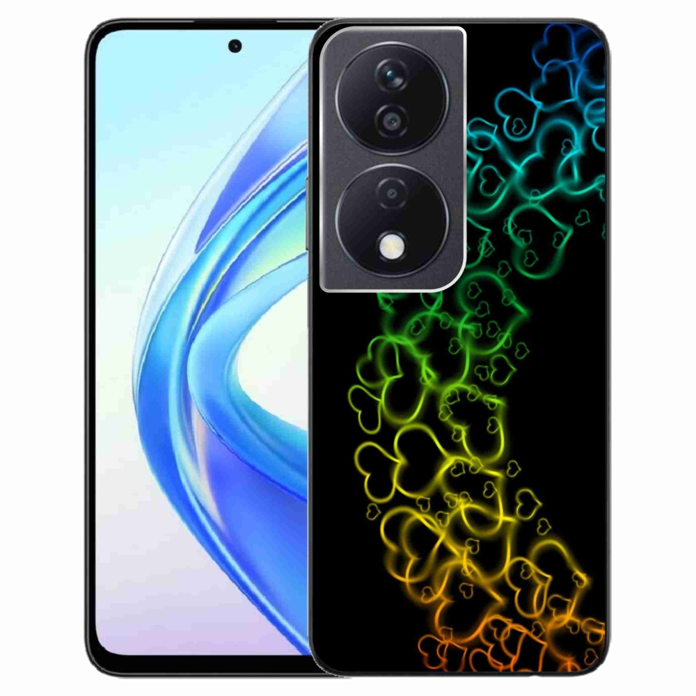 Gelový kryt mmCase na Honor X7b/Honor 90 Smart - barevná srdíčka