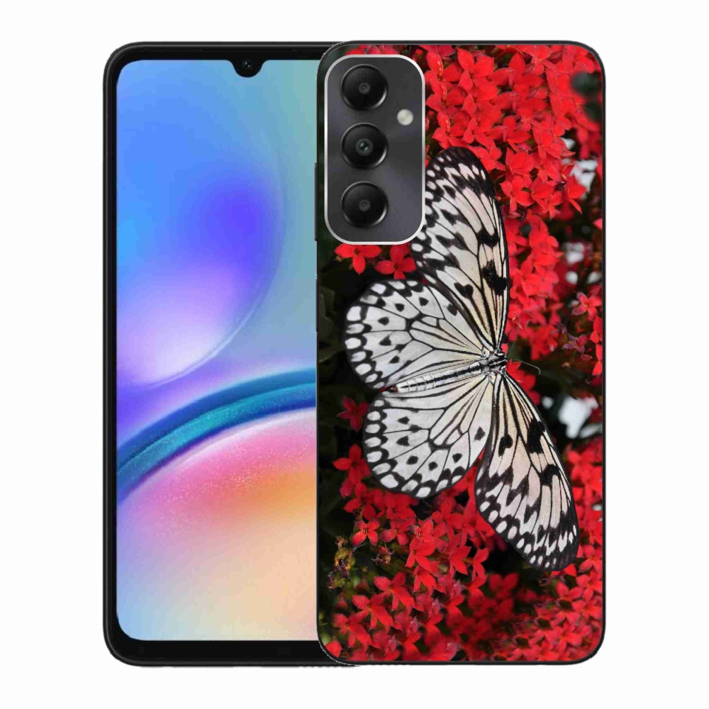 Gelový kryt mmCase na Samsung Galaxy A05s - černobílý motýl 1