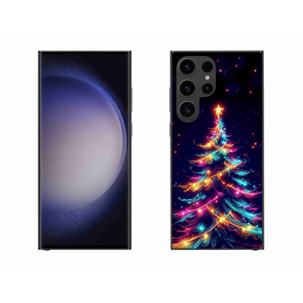 Gelový kryt mmCase na Samsung Galaxy S23 Ultra 5G - neonový vánoční stromek
