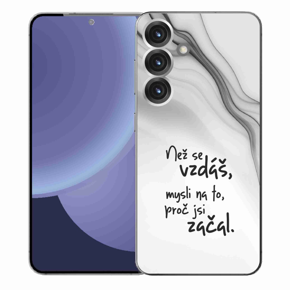 Gelový kryt mmCase na Samsung Galaxy S25+ - citát 2 bílé pozadí
