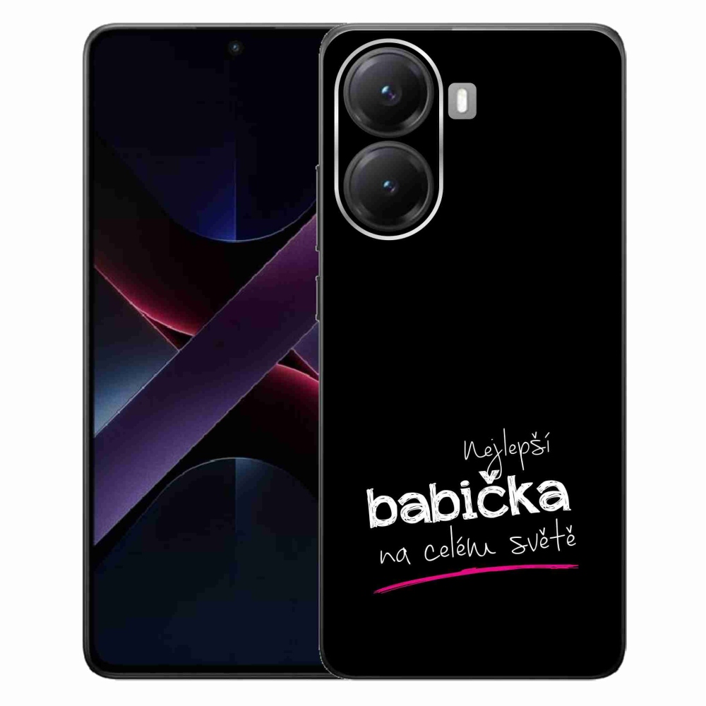 Gelový kryt mmCase na Xiaomi Poco X7 Pro 5G - nejlepší babička 4 černé pozadí