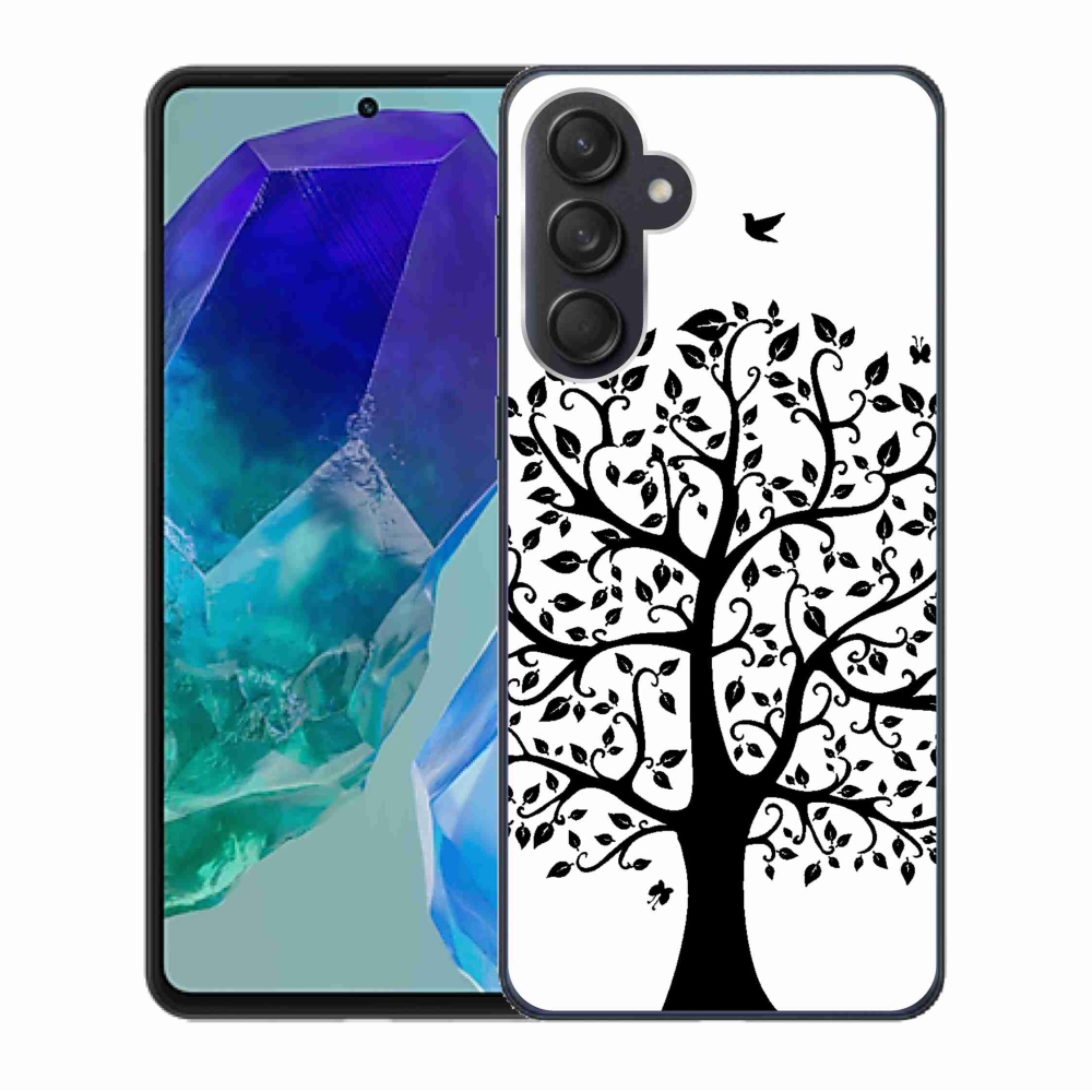 Gelový kryt mmCase na Samsung Galaxy M55 5G - černobílý strom