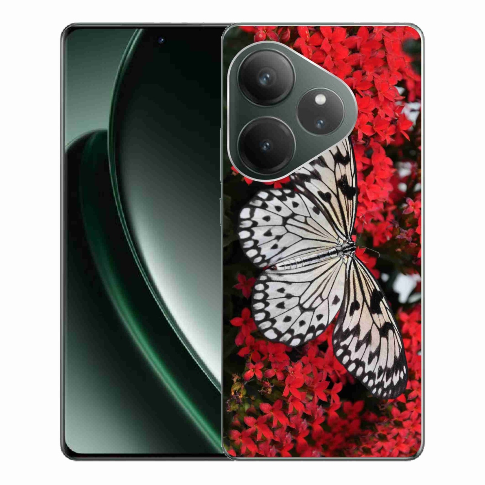 Gelový kryt mmCase na Realme GT 6 5G/GT 6T 5G - černobílý motýl 1
