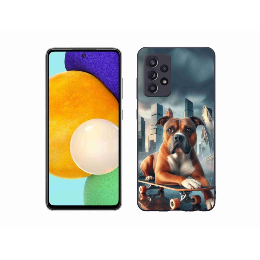 Gelový kryt mmCase na Samsung Galaxy A52s 5G - pes na skateboardu