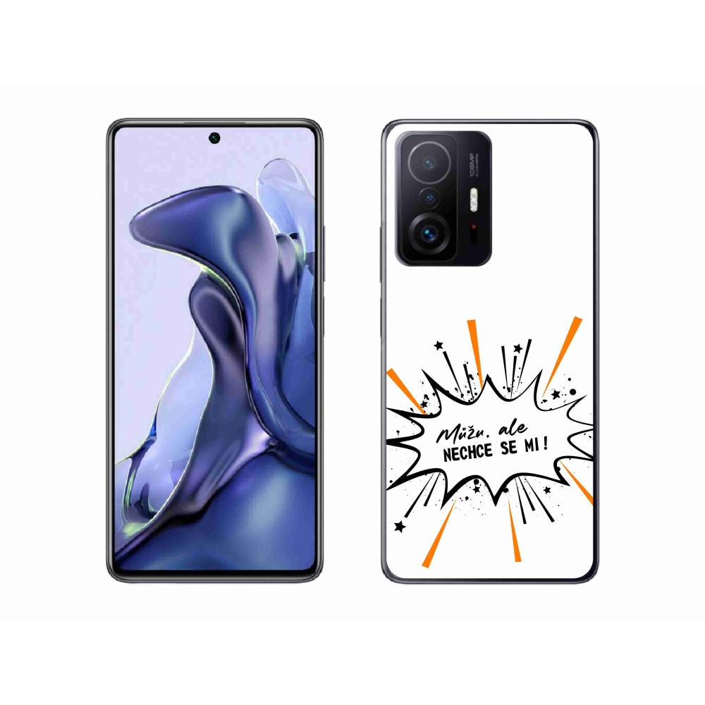 Gelový kryt mmCase na Xiaomi 11T - vtipný text 11 bílé pozadí