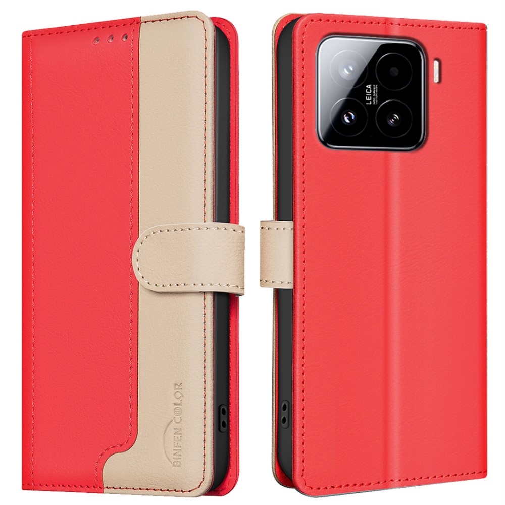 BNF DUO knížkové pouzdro na Xiaomi 15 - červené
