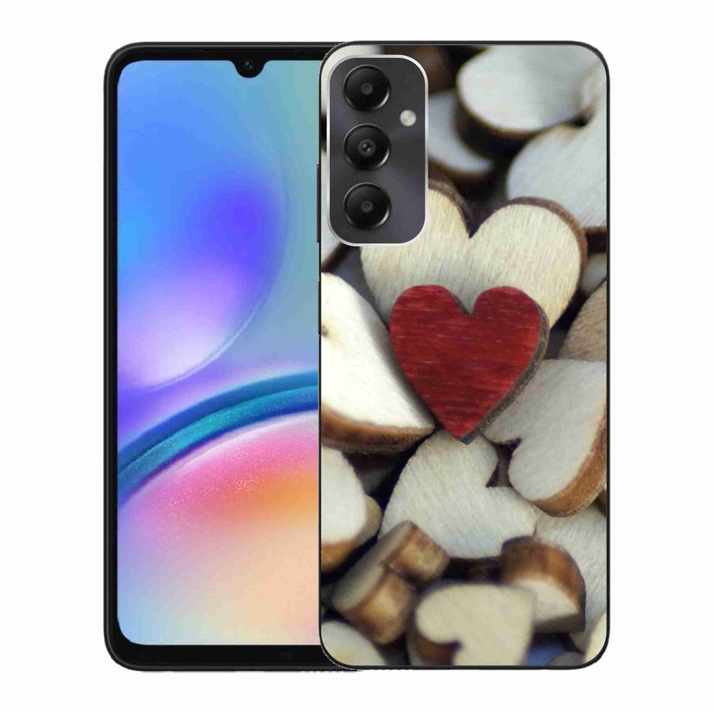 Gelový kryt mmCase na Samsung Galaxy A05s - gravírované červené srdce 