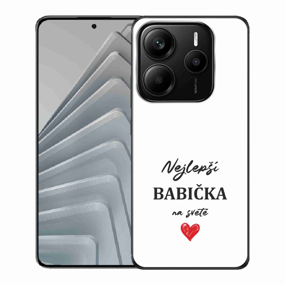 Gelový kryt mmCase na Xiaomi Redmi Note 14 5G - nejlepší babička 1 bílé pozadí