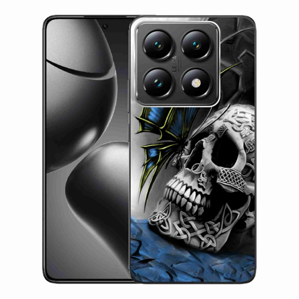 Gelový kryt mmCase na Xiaomi 14T Pro - motýl a lebka