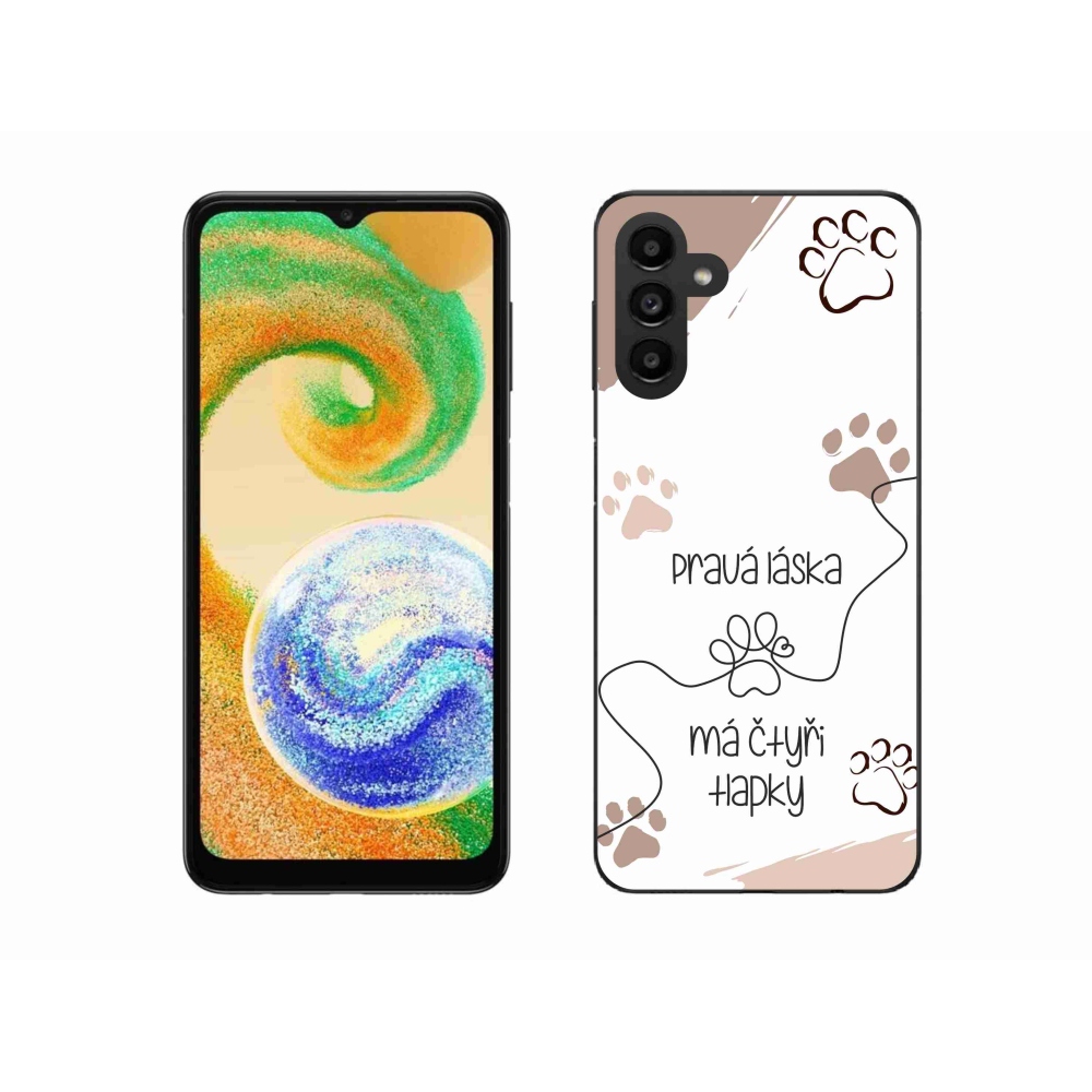 Gelový kryt mmCase na Samsung Galaxy A04s (164.7x76.7x9.1mm) - psí motiv 1 bílé pozadí
