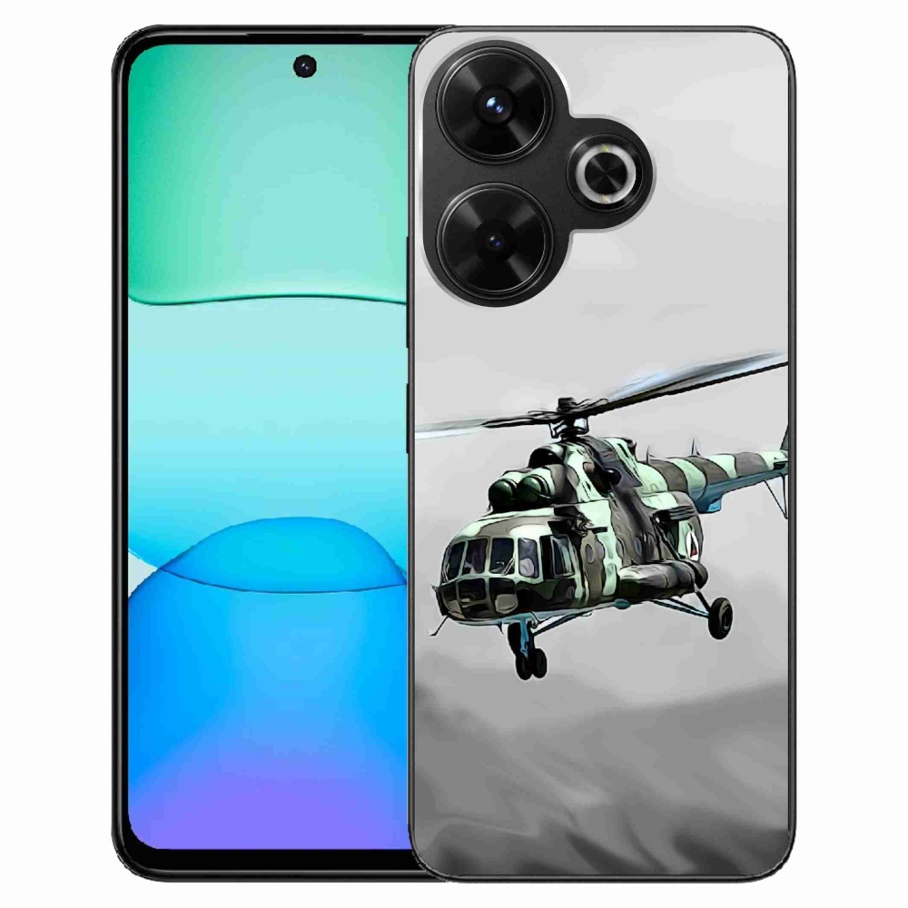 Gelový kryt mmCase na Xiaomi Redmi 13 4G/Poco M6 4G - vojenský vrtulník
