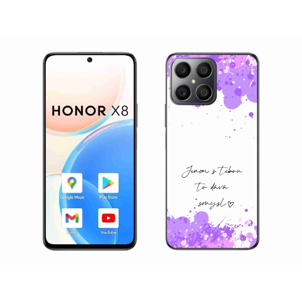Gelový kryt mmCase na Honor X8 4G - zamilovaný text bílé pozadí
