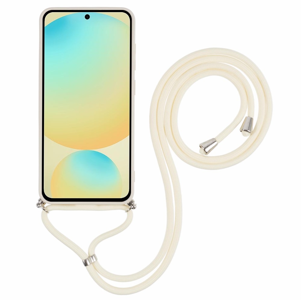 Lining gelový obal se šňůrkou na Samsung Galaxy S25+ - bílý