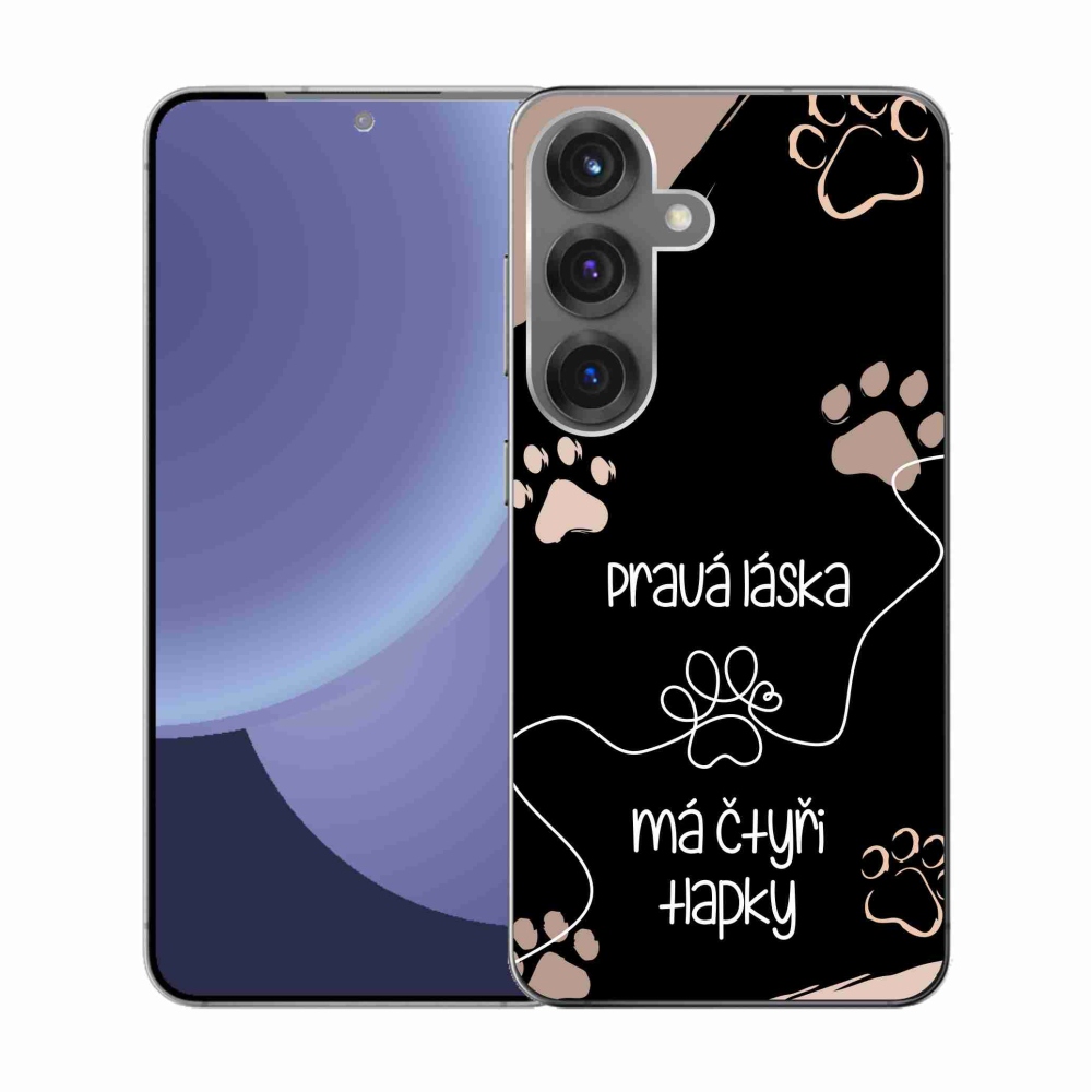Gelový kryt mmCase na Samsung Galaxy S25 - psí motiv 1 černé pozadí